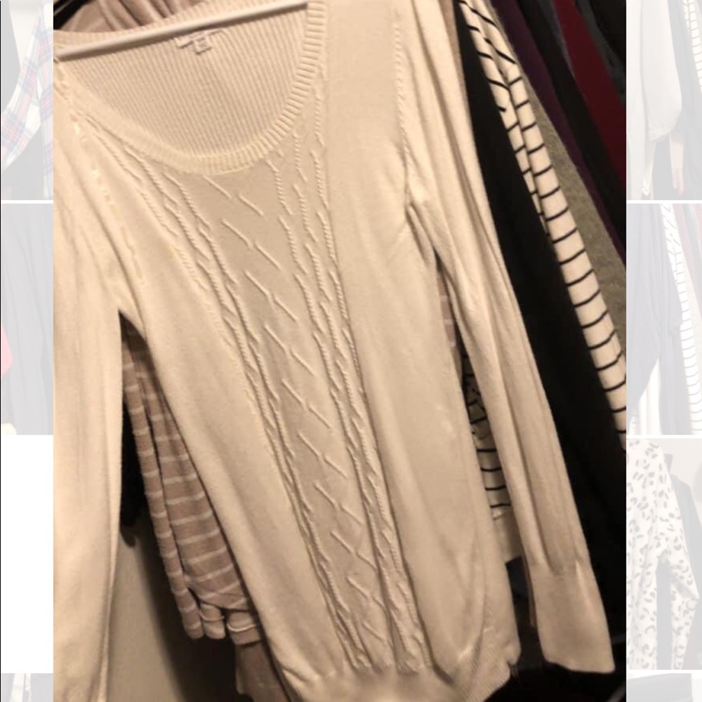 Long cream maternity sweater